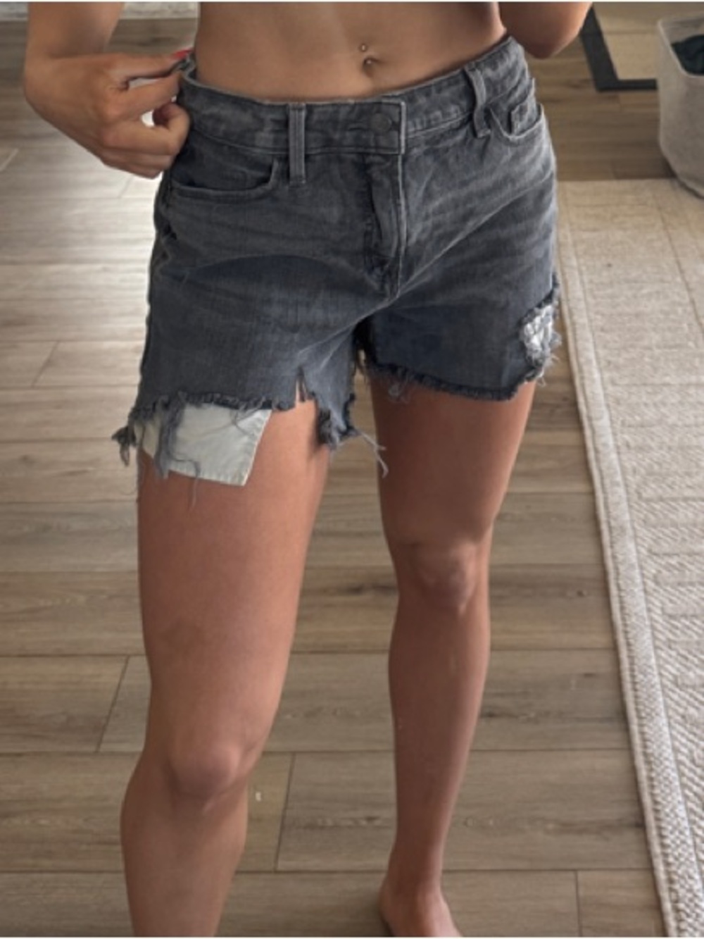Old Navy Distressed Black Jean Shorts